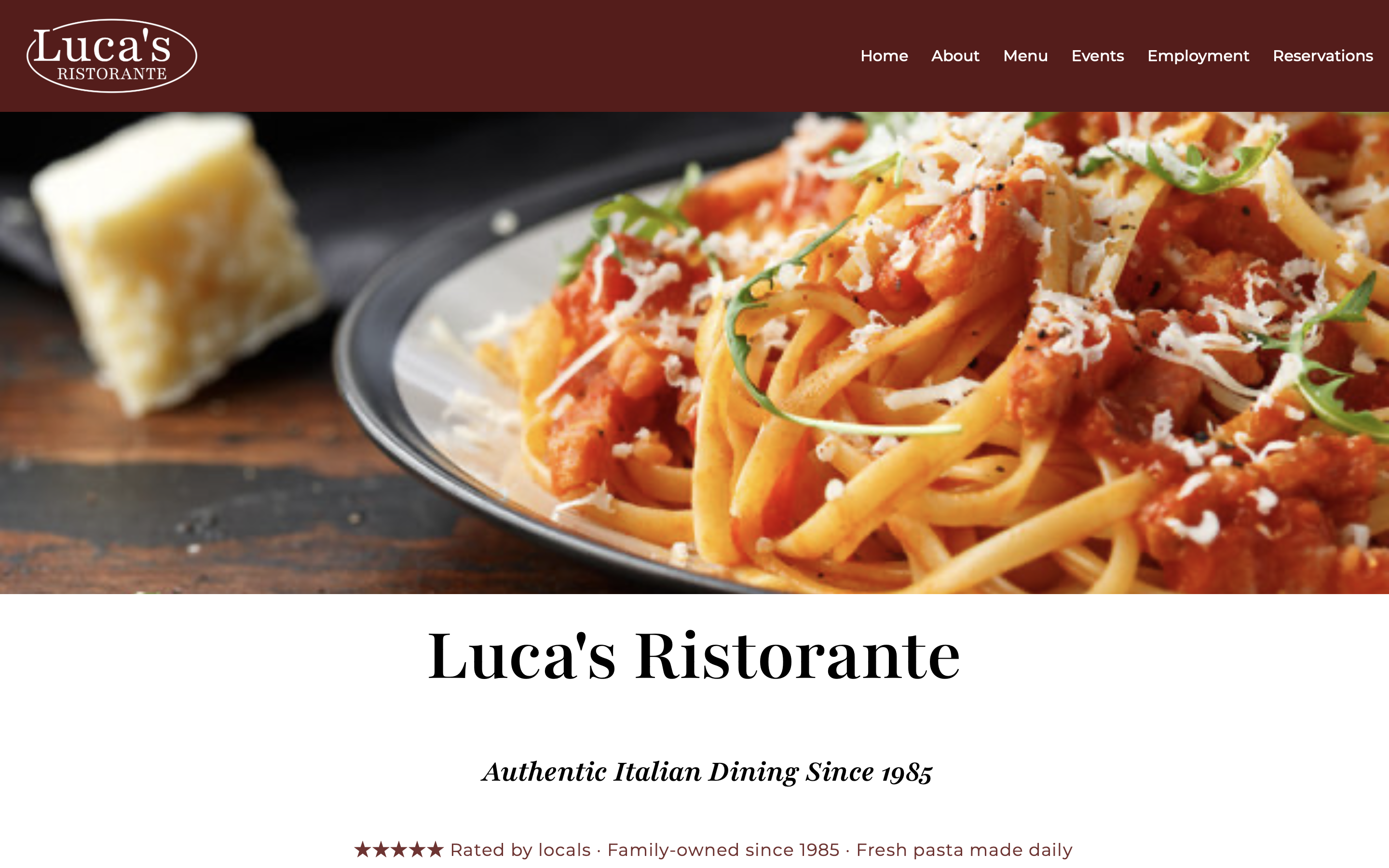 Luca's Ristorante Demo Site