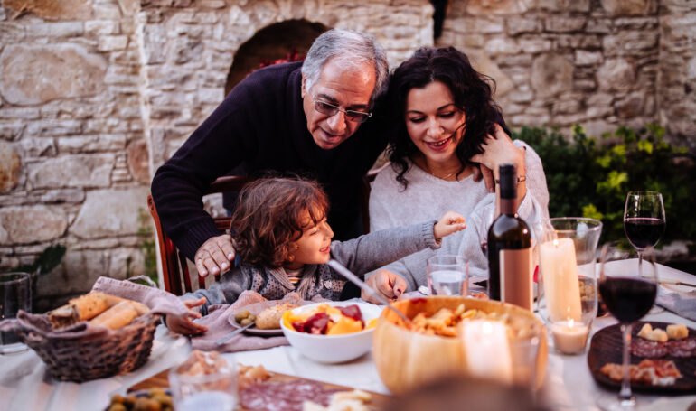 Luca with his daughter and grandson